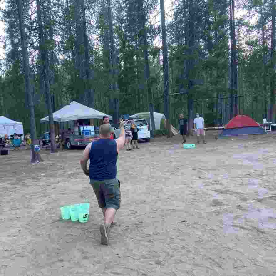 Campers playing Yard Pong